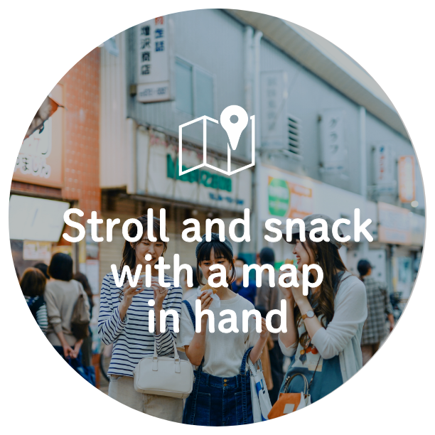 Stroll and snack with a map in hand