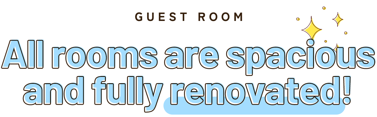 All rooms are spacious and fully renovated!